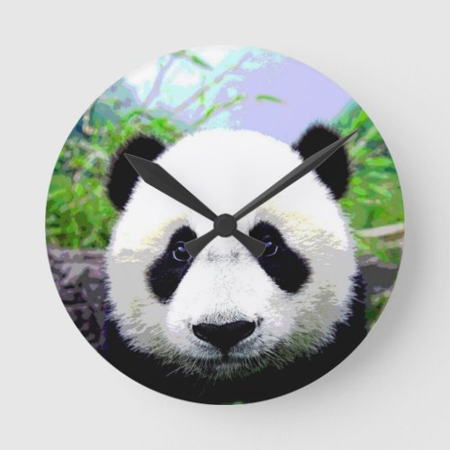 Panda Eyes Round Clock