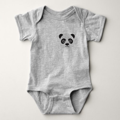 Panda Face Black and White Bear Baby Bodysuit