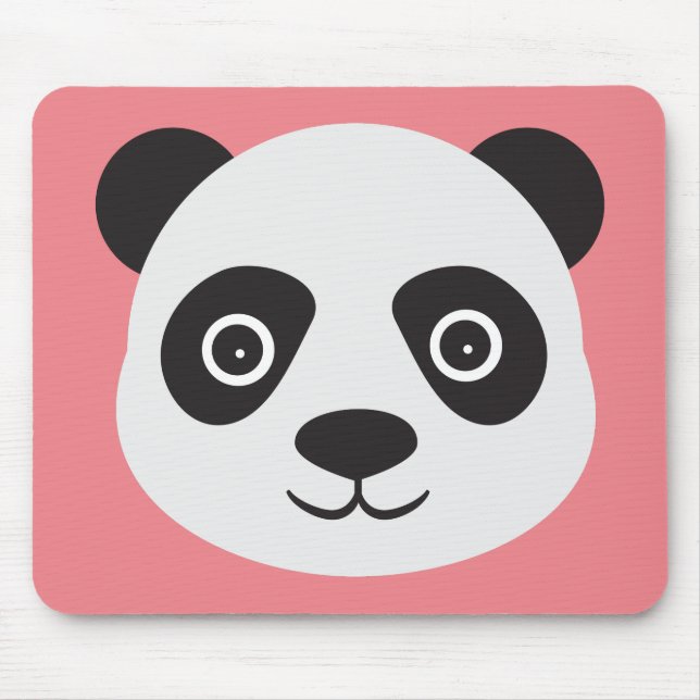Panda Face Black and White Bear Mouse Pad (Front)