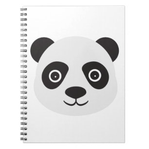 Panda Face Black and White Bear Notebook