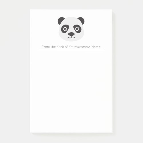 Panda Face Black and White Bear Notes