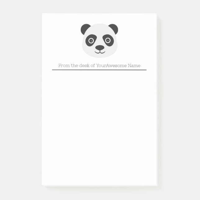 Panda Face Black and White Bear Notes (Front)