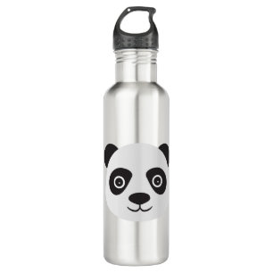 Panda Face Black and White Bear Stainless Steel Water Bottle