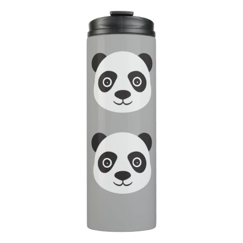 Panda Face Black and White Bear Thermal Tumbler