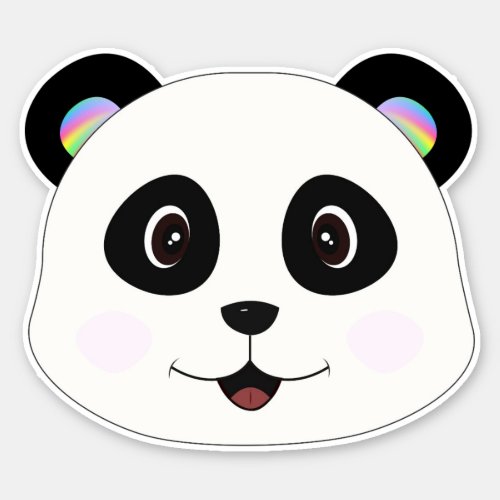 Panda Face Custom_Cut Vinyl Sticker