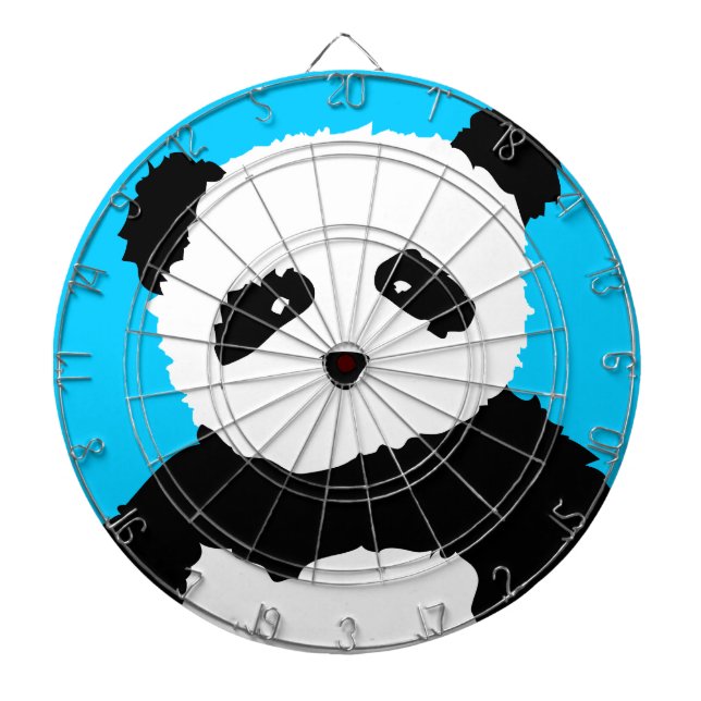 panda face dartboard with darts (Front)