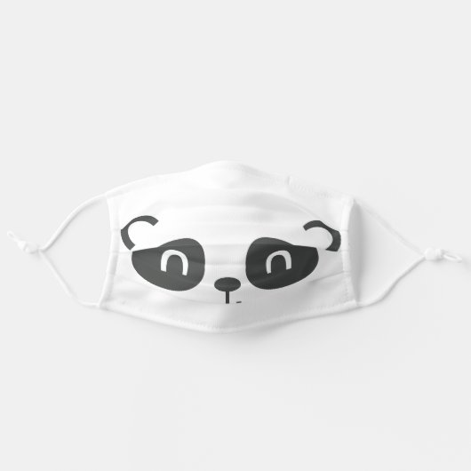 Panda face fun animal cloth face mask (Front, Unfolded)