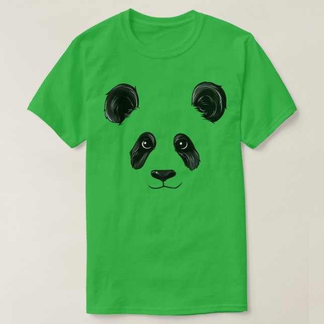 Panda Face Funny Pandas Bear Head Halloween Costum T-Shirt (Design Front)