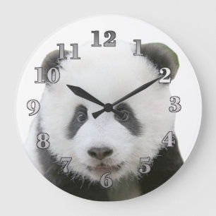 Panda Face Large Clock