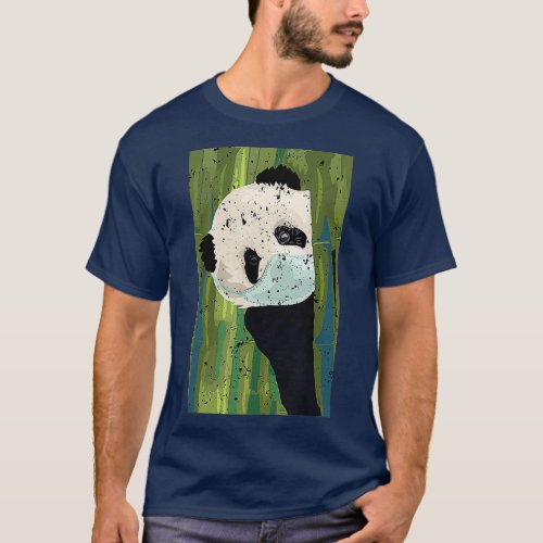 Panda face mask shirt Funny Quarantine Gift Retro 