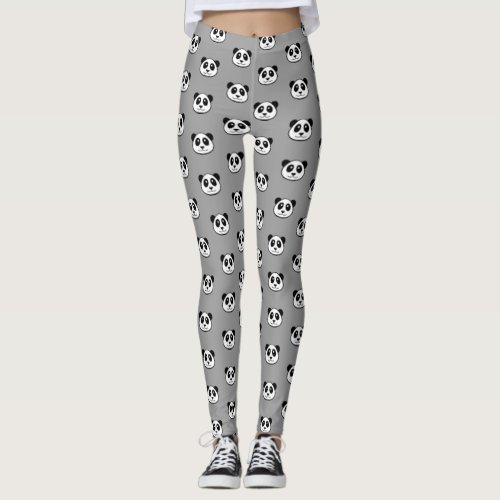 Panda Face Pattern Leggings