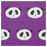 Panda face pattern purple fabric