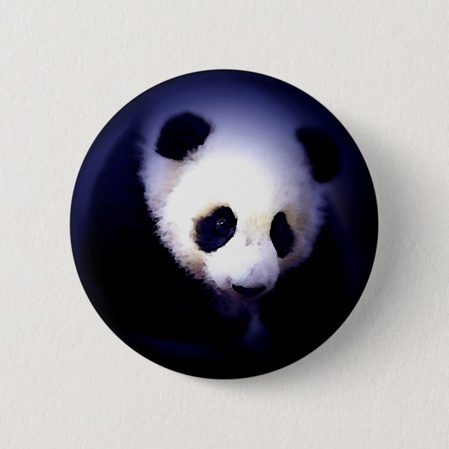 Panda Face Pinback Button (Front)