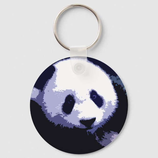 Panda Face Pop Art Keychain (Front)