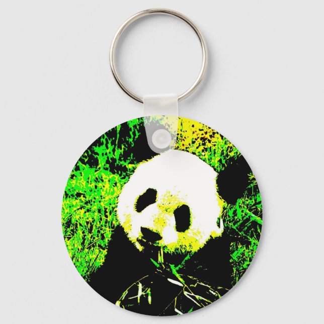 Panda Face Pop Art Keychain (Front)