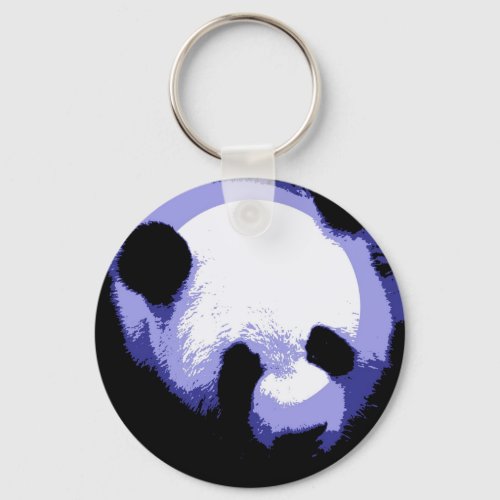 Panda Face Pop Art Keychain