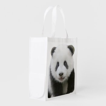 Panda Face Reusable Grocery Bag by ErikaKai at Zazzle