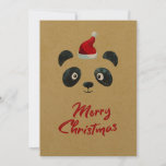 Panda face Santa, kids Holiday vintage<br><div class="desc">A cute retro vintage panda face graces this Christmas greeting card for children. The perfect vintage greeting card to wish your family and friends a happy holiday with that appearance of handcrafting.</div>