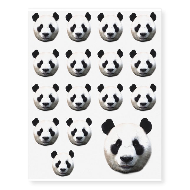 Panda face temporary tattoos (Front)