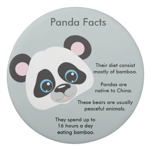 Panda Facts Educational Eraser