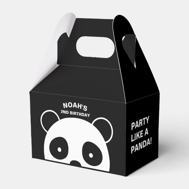 Panda favor boxes, Black and white party Boxes (Front Side)