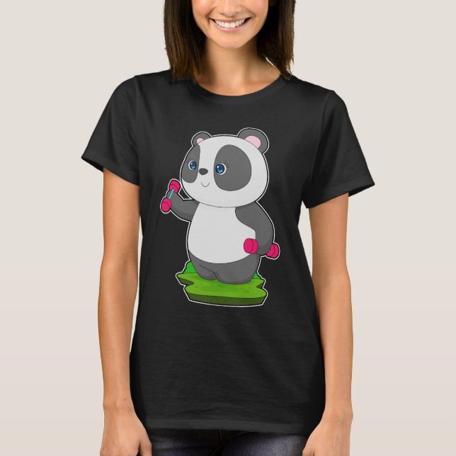 Panda Fitness Dumbbells T-Shirt (Front)
