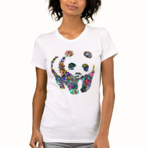 panda flowers tshirt