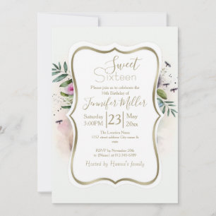 Panda Flowers Watercolor Invitation