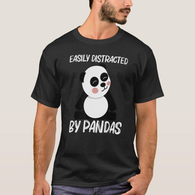 Panda For Men Women Black White Bear Cub T-Shirt (Front)