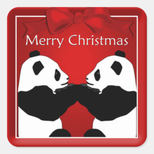 Panda Friends Couple Christmas Sticker