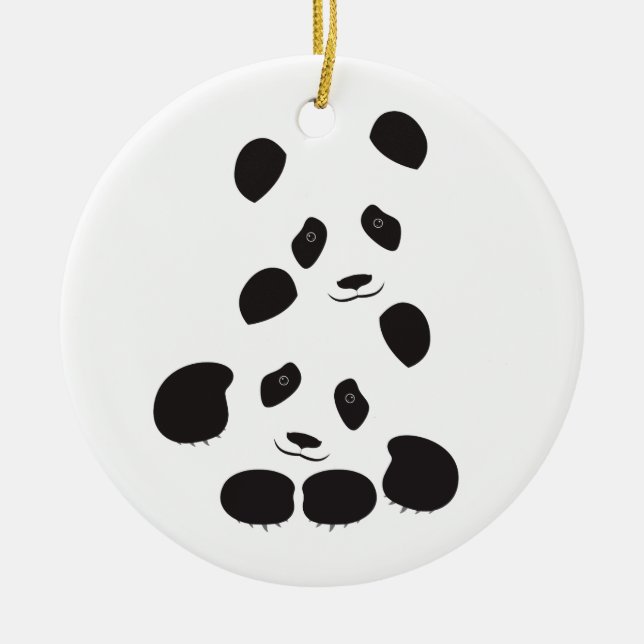 Panda Friendship Ceramic Ornament (Front)
