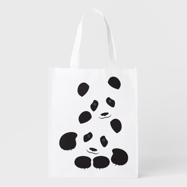 Panda Friendship Grocery Bag (Front)