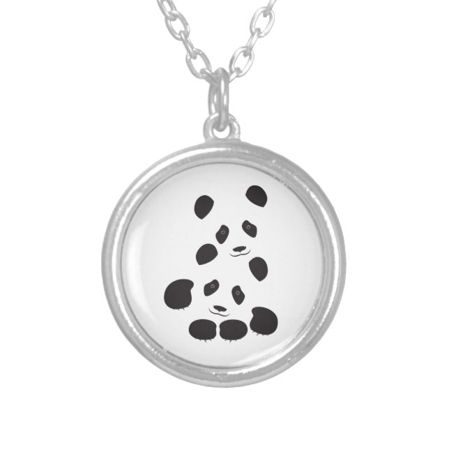 Panda Friendship Silver Plated Necklace (Front)