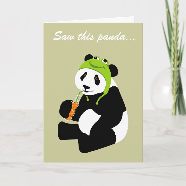 Panda Frog Hat (birthday) Card (Front)