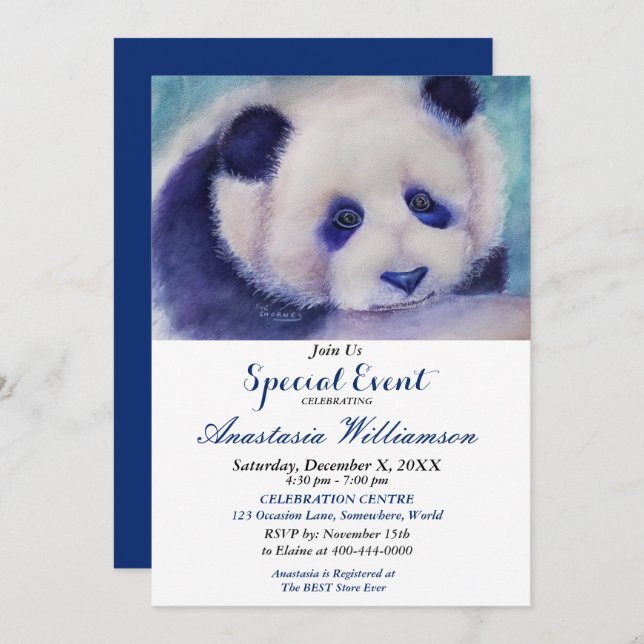 PANDA FUN PARTY EVENT INVITE (Front/Back)
