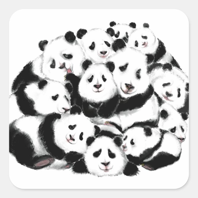 Panda Funny Sticker Happy Family (Front)