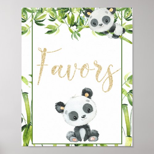 Panda Gender Neutral Baby Shower Birthday Favors Poster