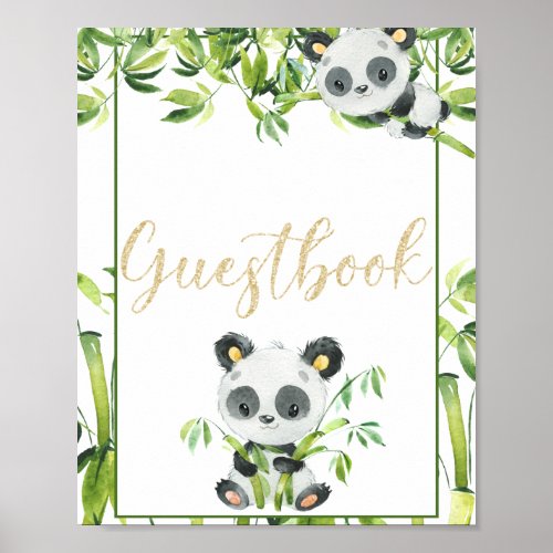 Panda Gender Neutral Baby Shower Guestbook