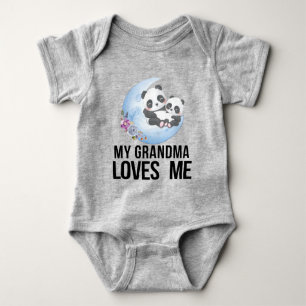 Panda 🐼 Gift for Grandchild - My Grandma Loves Me Baby Bodysuit