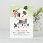 Panda Girl Baby Shower Invitation (Standing Front)