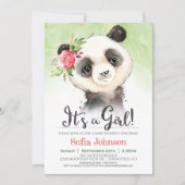 Panda Girl Baby Shower Invitation (Front)