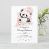 Panda Girl Baby Shower Invitation (Standing Front)