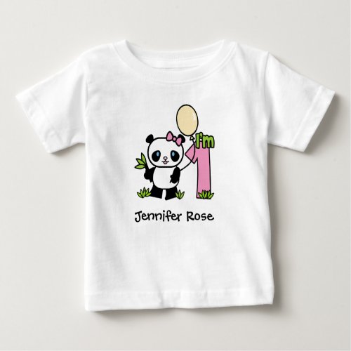 Panda Girl First Birthday Baby T_Shirt