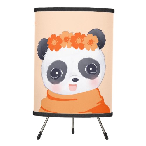 Panda Girl Orange 2 Tripod Lamp