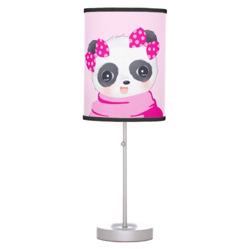 Panda Girl Pink 2 Table Lamp