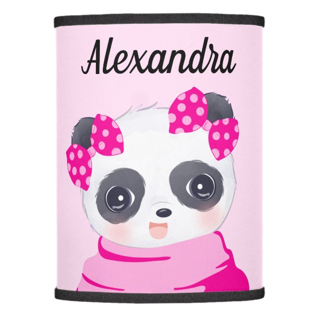 Panda Girl Pink Lamp (Front)