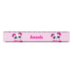Panda Girl Pink Ruler