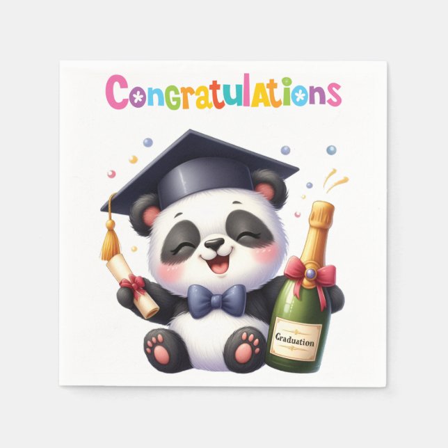 Panda Graduation Congratulations Napkins (Front)