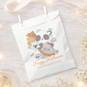 Panda Grave Rip Bats Happy Halloween Favor Bag