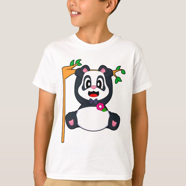 Panda Groom Bow tie Wedding T-Shirt (Front)
